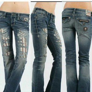 Women's Affliction Jade Patriot Low Rise Jeans Size 24